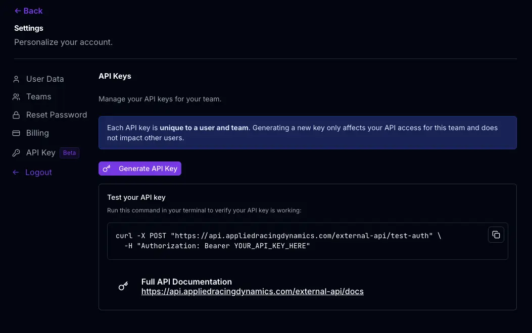 Generate API Key