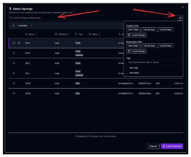 Searching for setups
