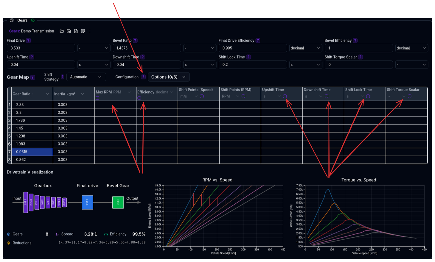 Gears Configuration Options
