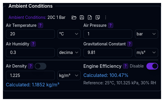 Ambient Conditions Options