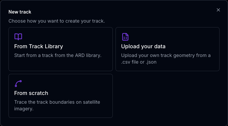 New Track Dialog
